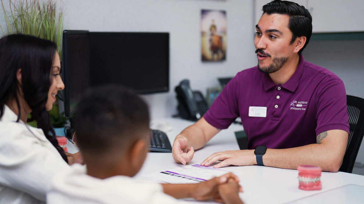 Justin in financial meeting with patient